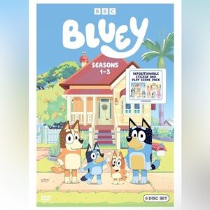 Bluey Seasons 1-3 DVD Box Sticker and Play Scene Pack